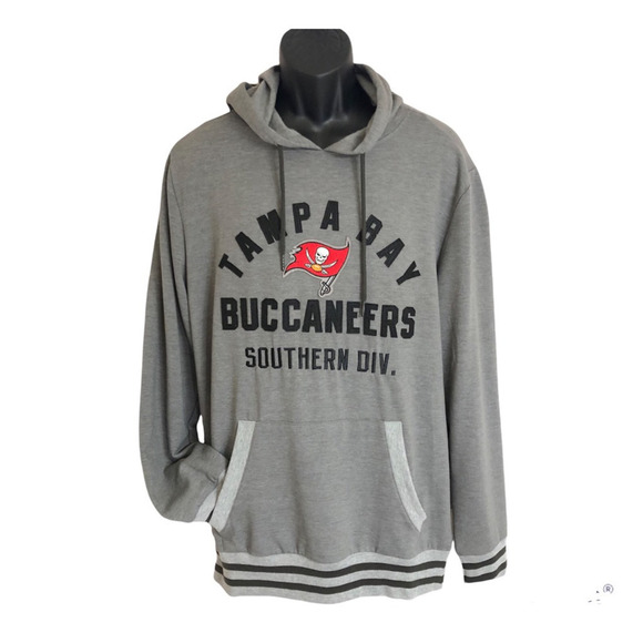 Team Apparel NFL Hoodie Drawstring Heather Gray Tampa Bay Buccaneers - Picture 10 of 11